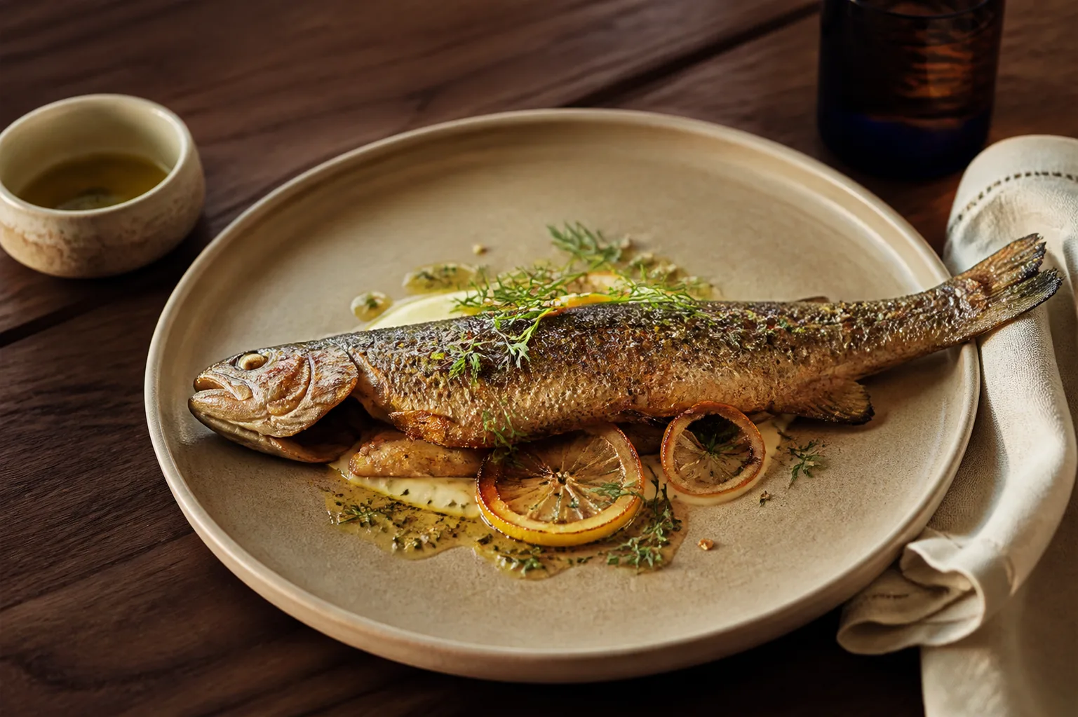 Fire-roasted trout with herbs and citrus at Ember