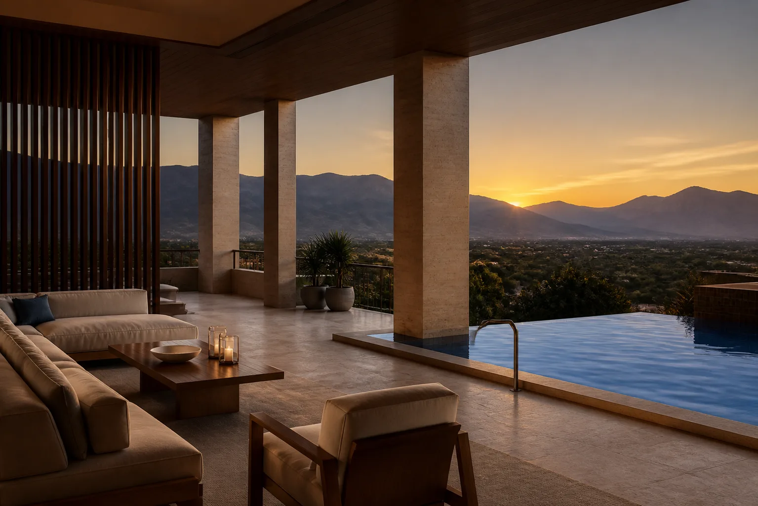 Works Penthouse terrace at sunset